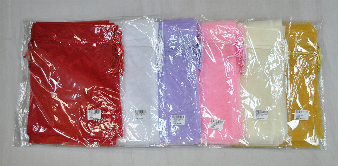 Organdy gift bags article 3022 supplied in dozen packs