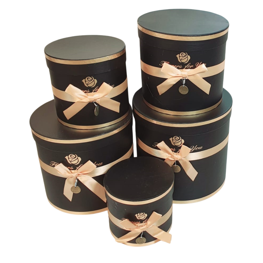 Black five-piece cylindrical paper gift-box set YS0818/30