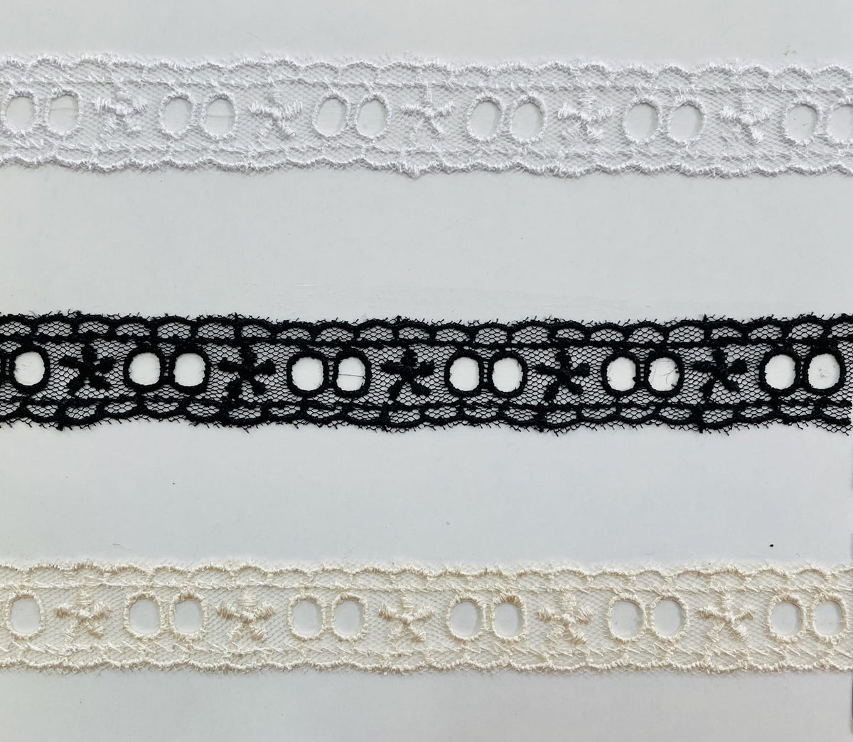 D-948N 2 cm net-cut lace trim for dressmaking and garment embellishment