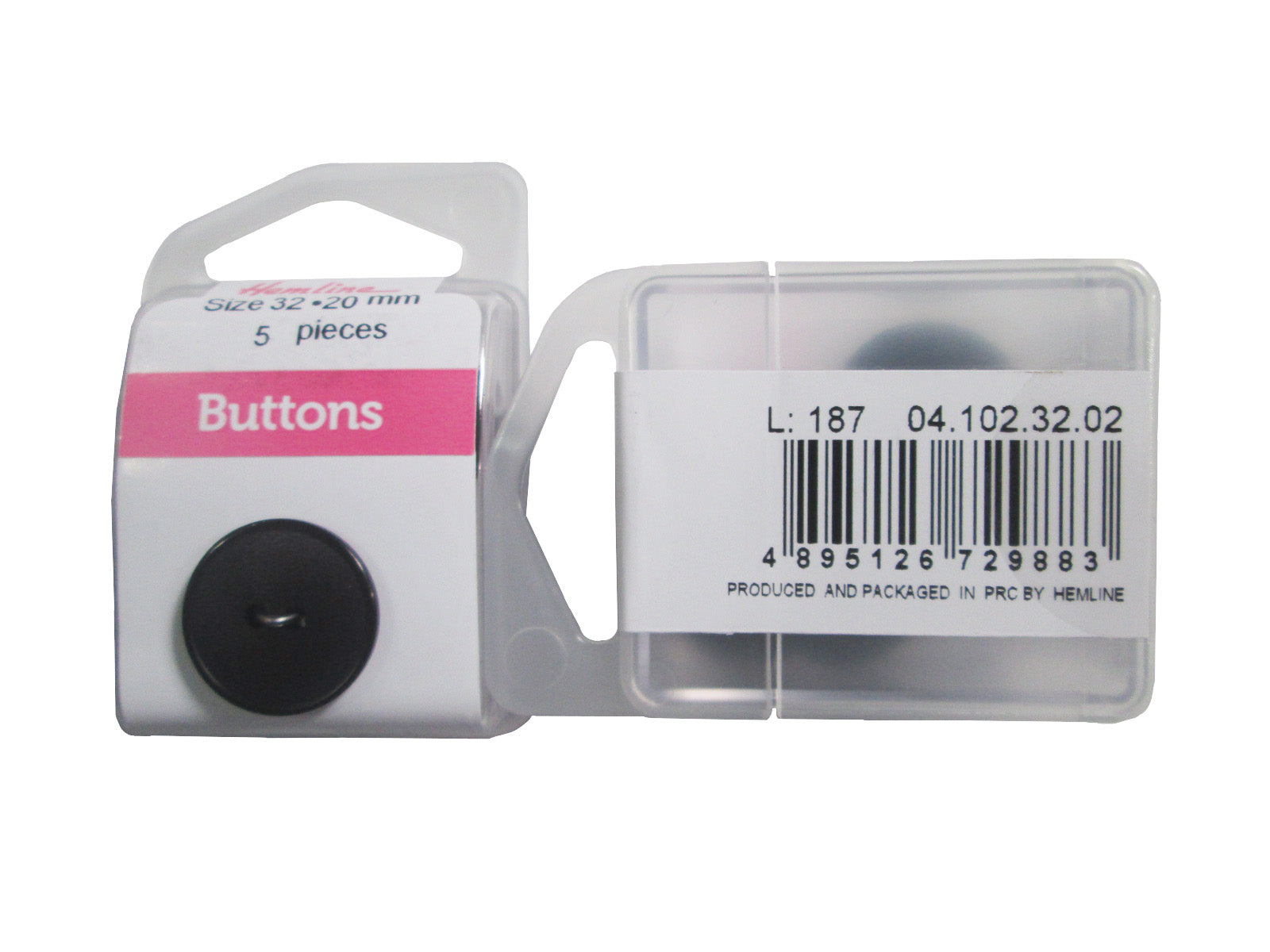 NYL.RD.BUTTON:3CRD*5PC (BOX/04.102.32.02)