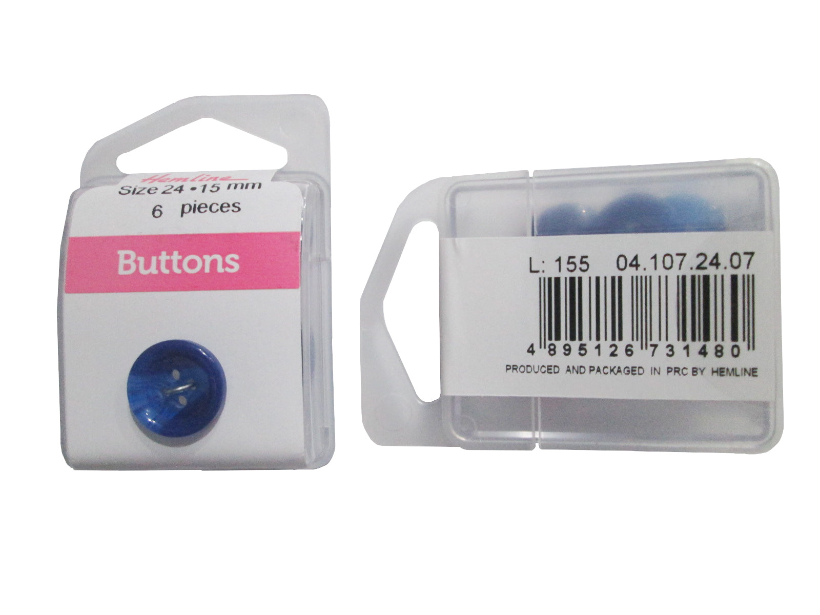 SWIRL BUTTON:3CRD*6PC (BOX/04.107.24.07)