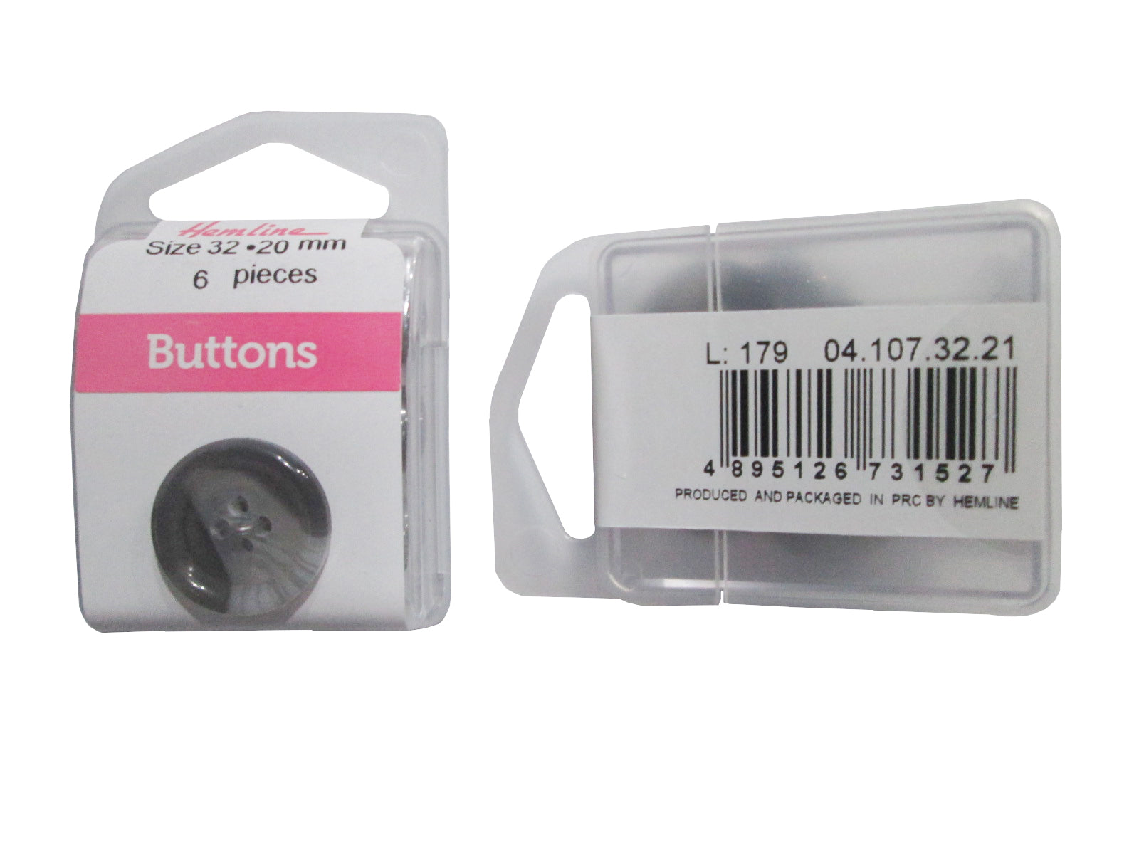 SWIRL BUTTON:3CRD*6PC (BOX/04.107.32.21)