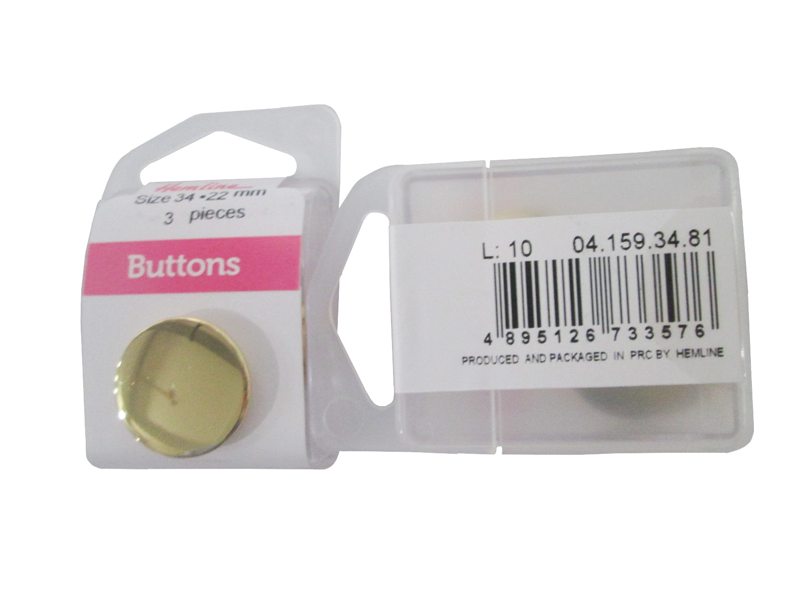 METAL BRUSHED BUTTON:3CRD (BOX/04.159.34.81)