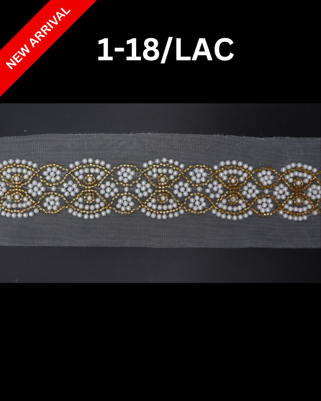 1-18/LAC Premium Pearl Beaded Tulle Lace Trim