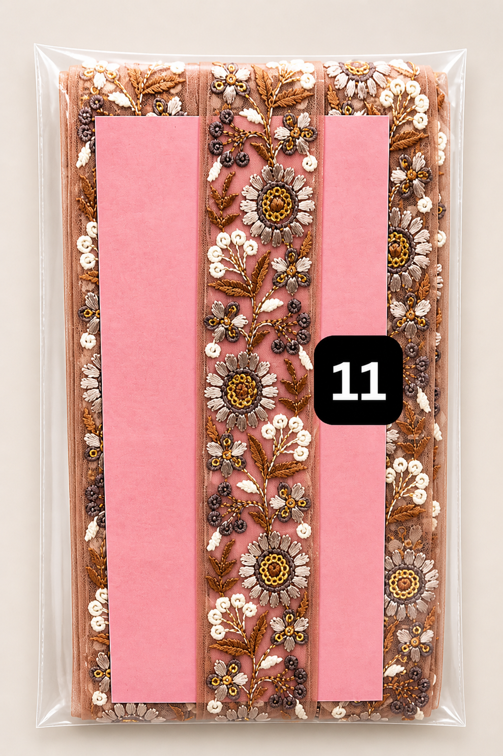 Premium Floral Embroidery Lace Trim – 4CM x 9MTR SG6809 (SG 6809)