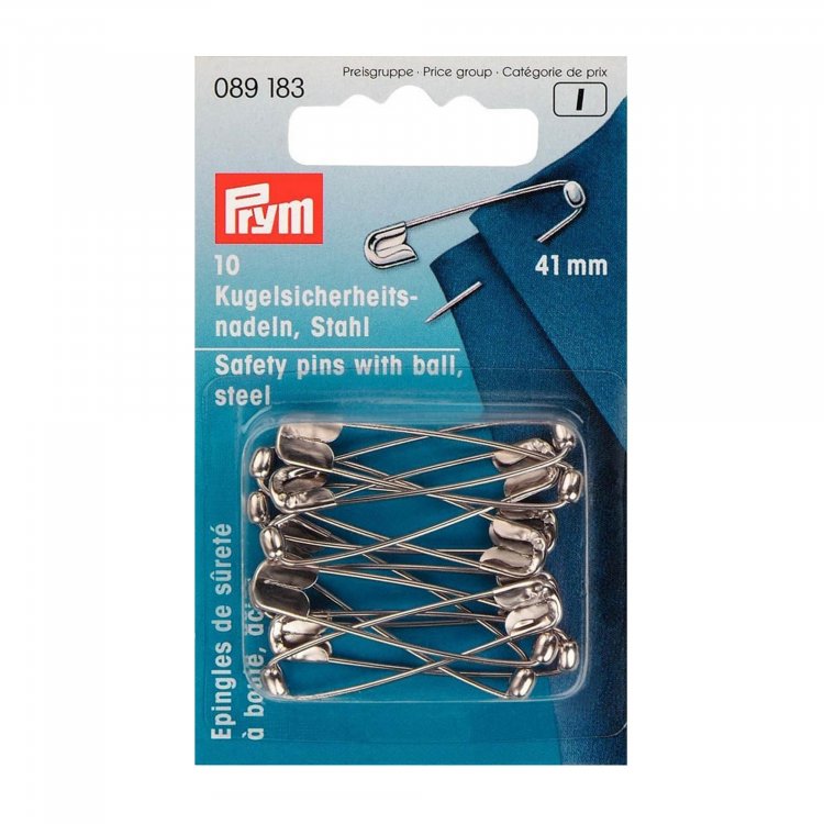 BALL SAFETY PINS:41MM:10PC (CRD/089183)