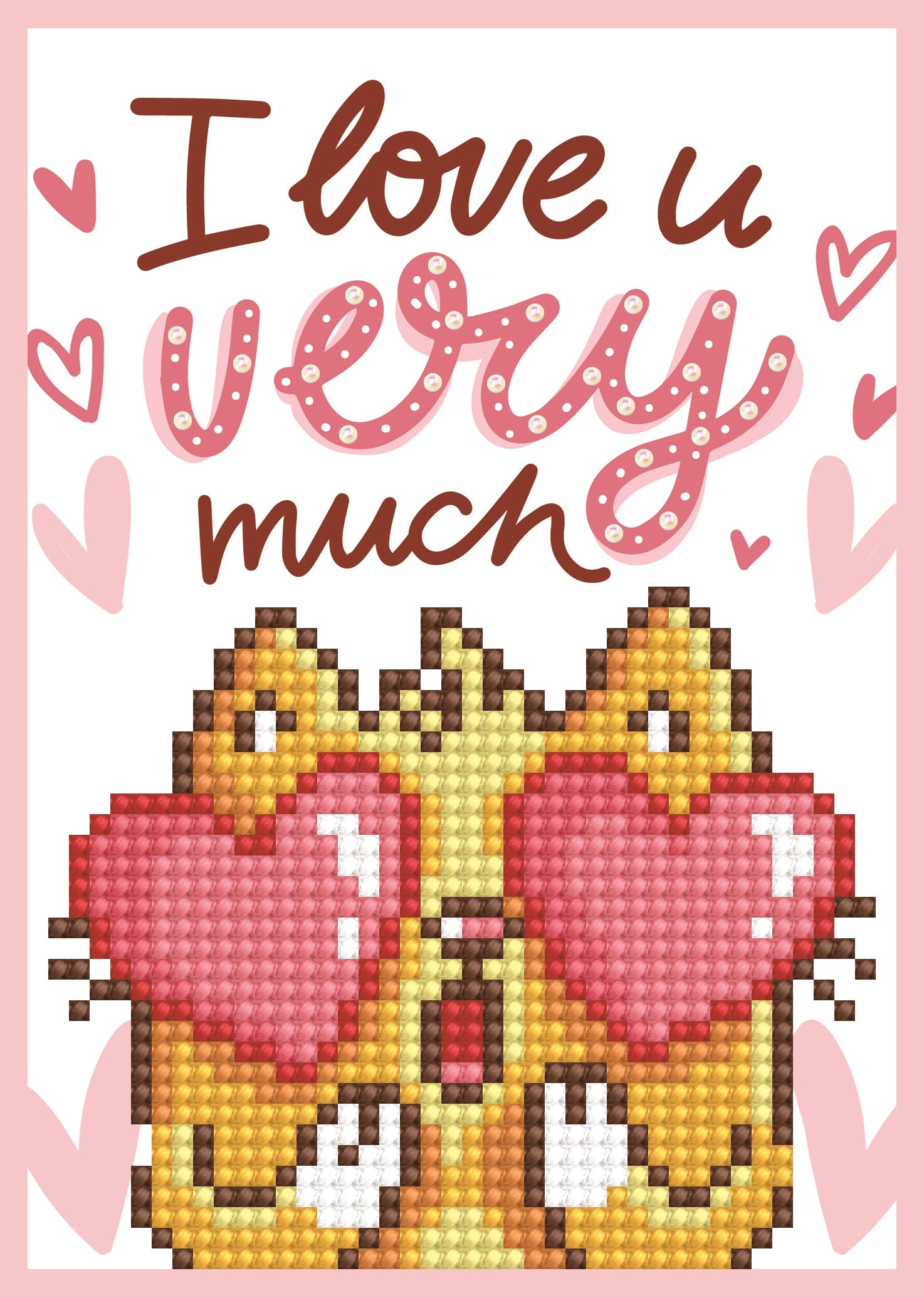 DD GREETING CARD:I LOVE YOU (DDG.002) 5.0" x 7.0"