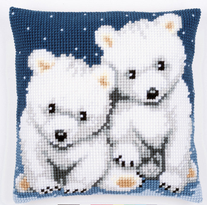VERVACO CROSS STITCH CUSHION KIT POLAR BEARS (PN-0156484)