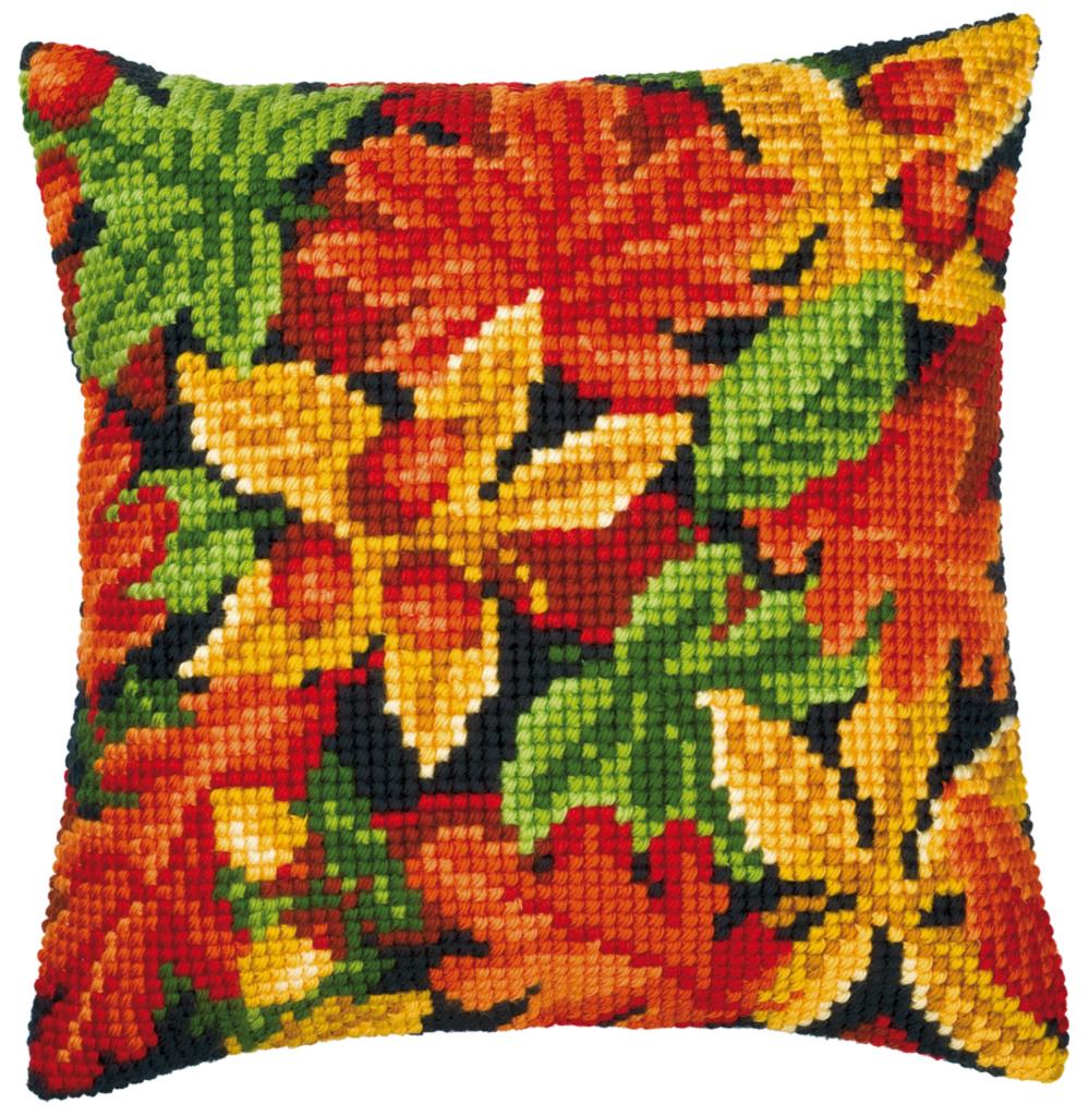 VERVACO CROSS STITCH CUSHION KIT AUTUMN LEAVES (PN-0008640)
