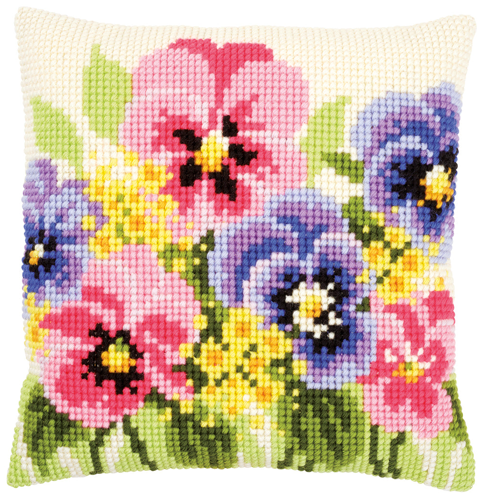 VERVACO CROSS STITCH CUSHION KIT VIOLETS (PN-0166935)