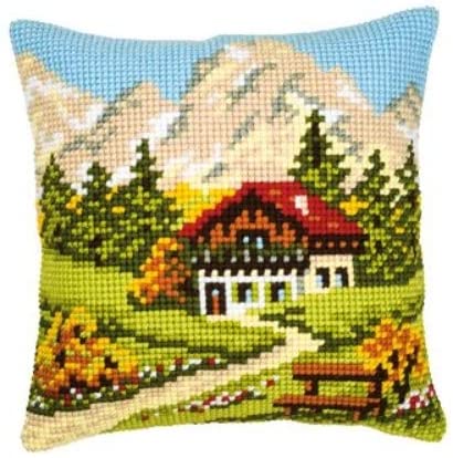VERVACO CROSS STITCH CUSHION KIT MOUNTAIN LANDSCAPE (PN-0008600)