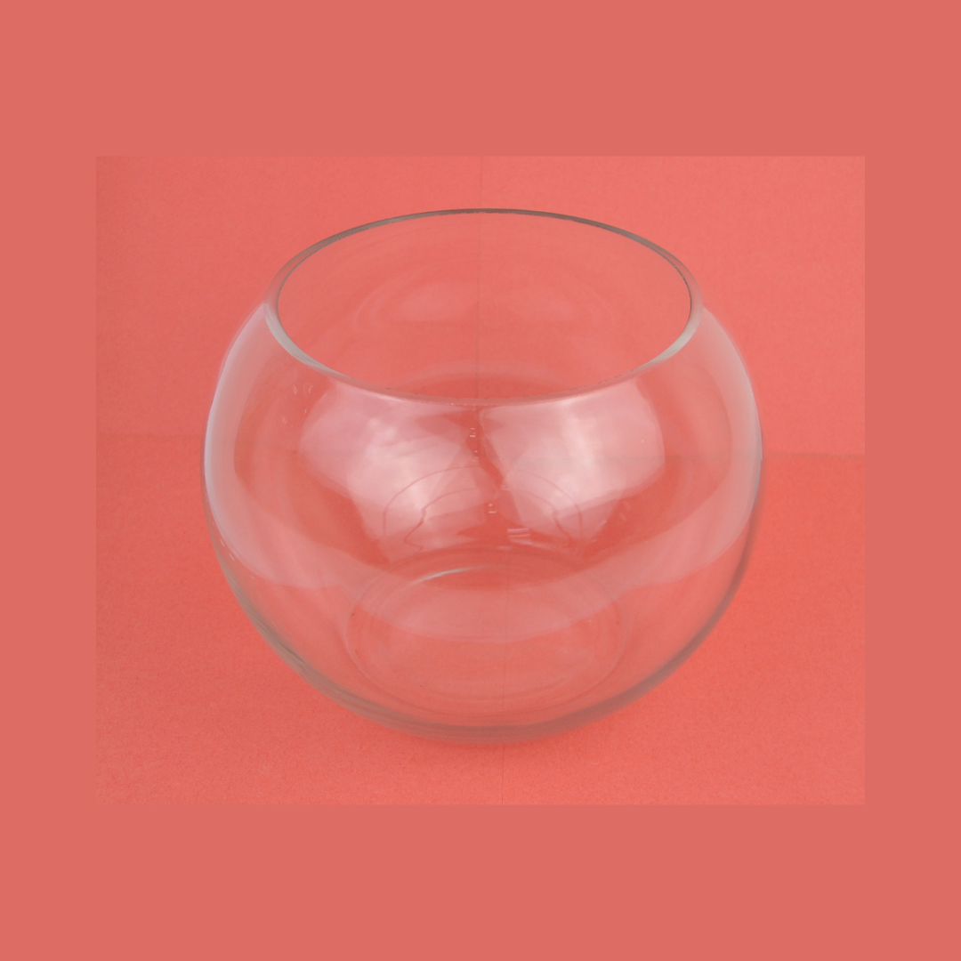 ROUND GLASS VASE;20CM (B0962/7)