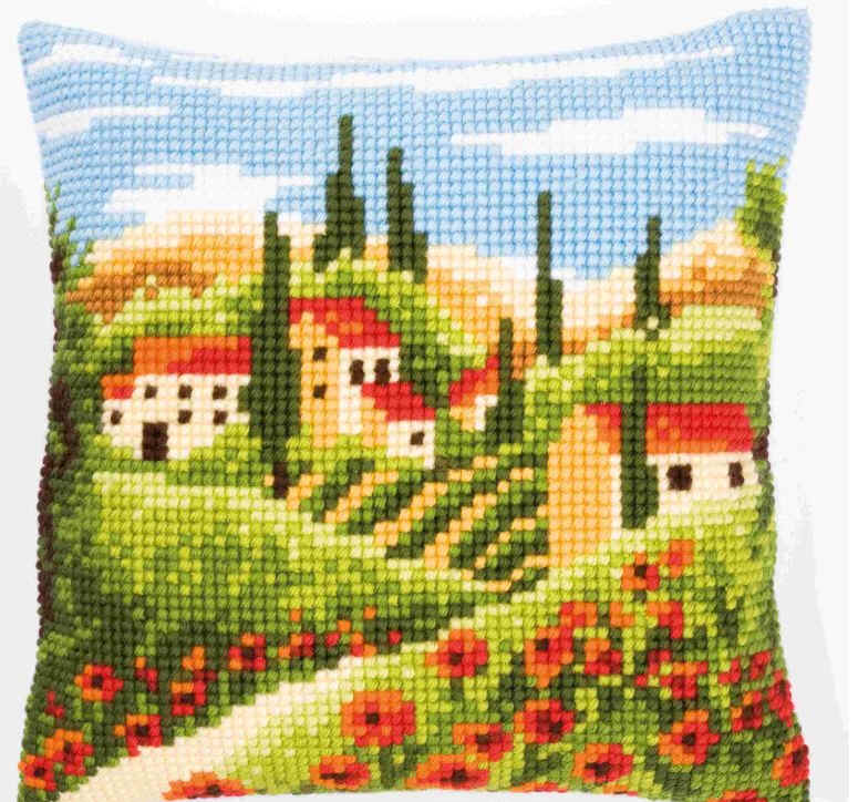 VERVACO CROSS STITCH CUSHION KIT TUSCAN LANDSCAPE (PN-0144846)