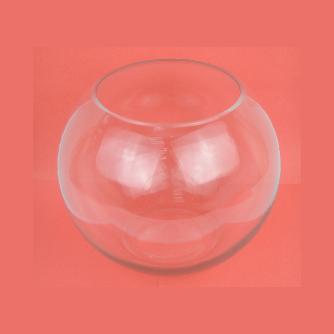 ROUND GLASS VASE;25CM (B0962/8)