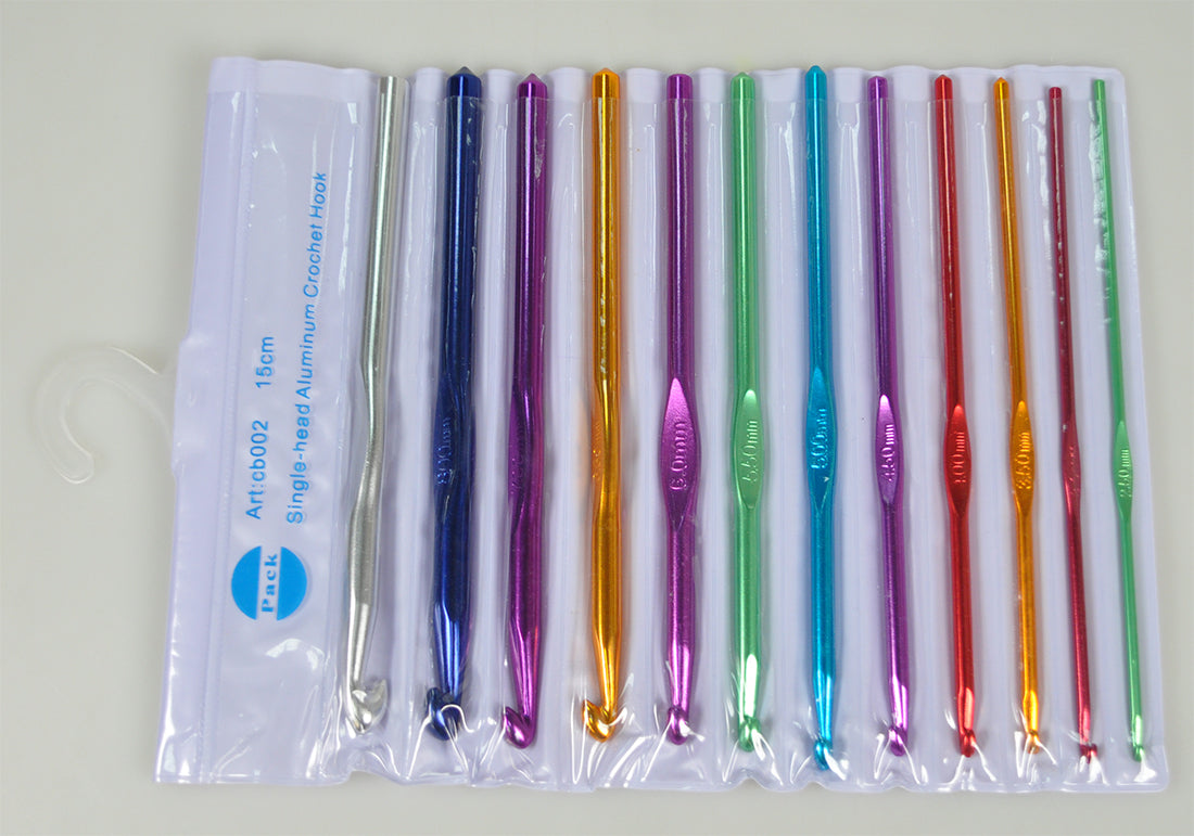 ALUM.CROCHET HOOK:12PC/SET (CB002)