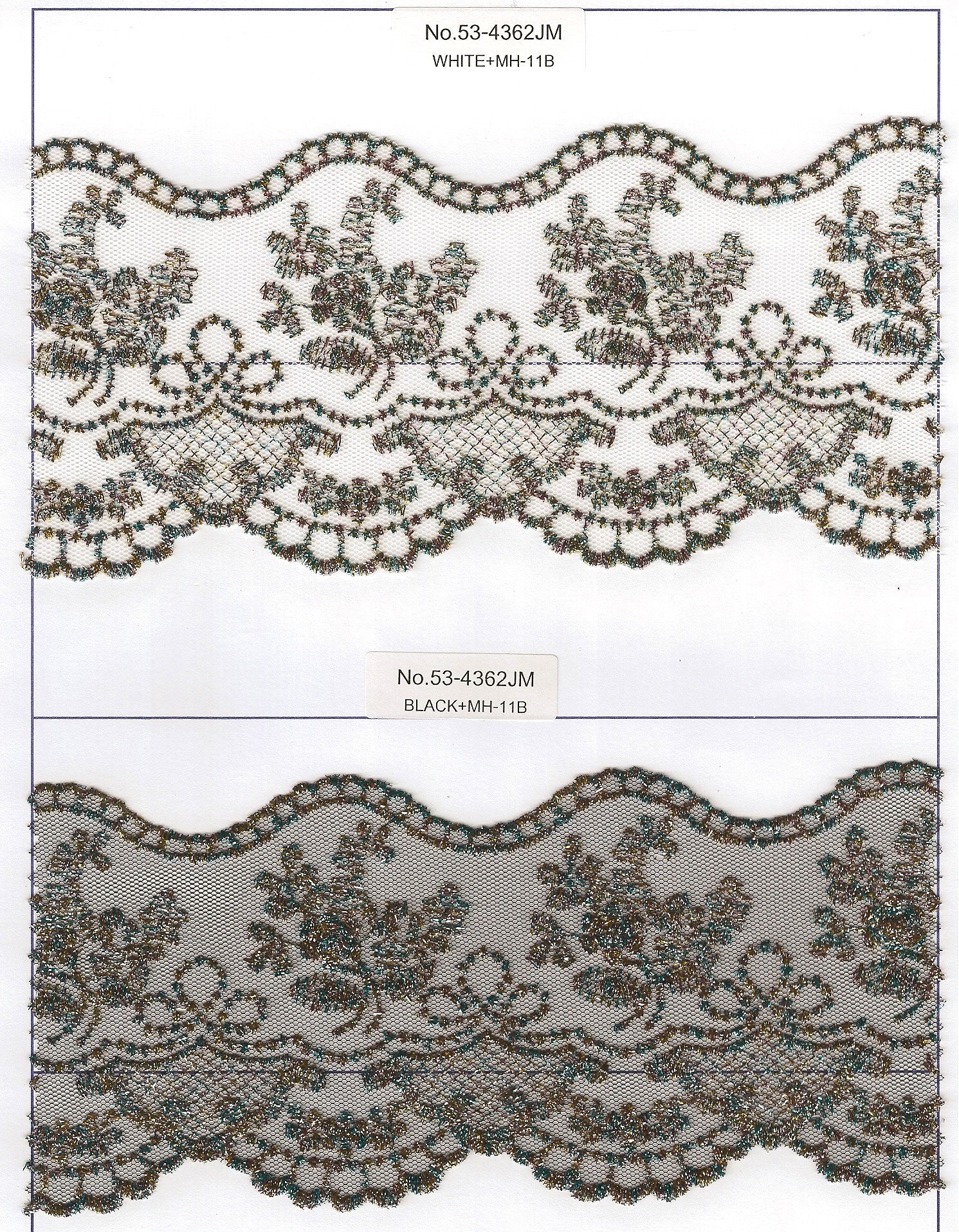 LACE W/JAPAN MET.YARN:4" (D-53-4362JM)