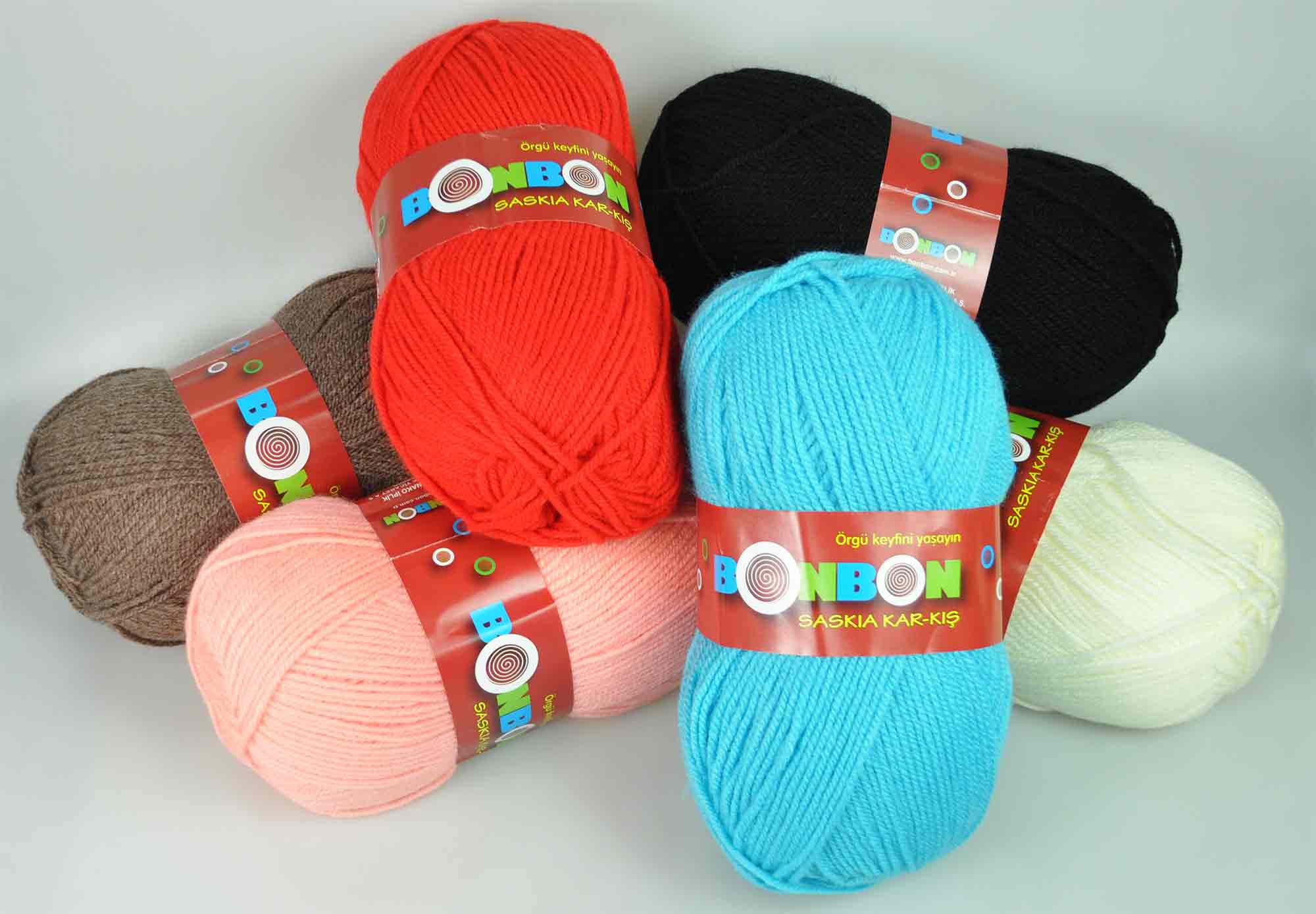 AKRY.WOOL YARN:100Gx5BL (500GM) (BONBON/SASKIA KAR-KI)