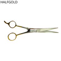 Barber Scissors — 7.5 Inch, Half-Gold Finish, Per Dozen (MNC2014)