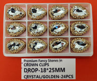 Crystal Drop Stones, Pack of 24 (DROP-18X25)