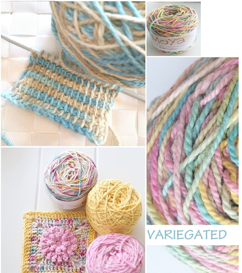 100% COT YARN:50GRx3BL (150G) (MOYA/VARIEGATE)