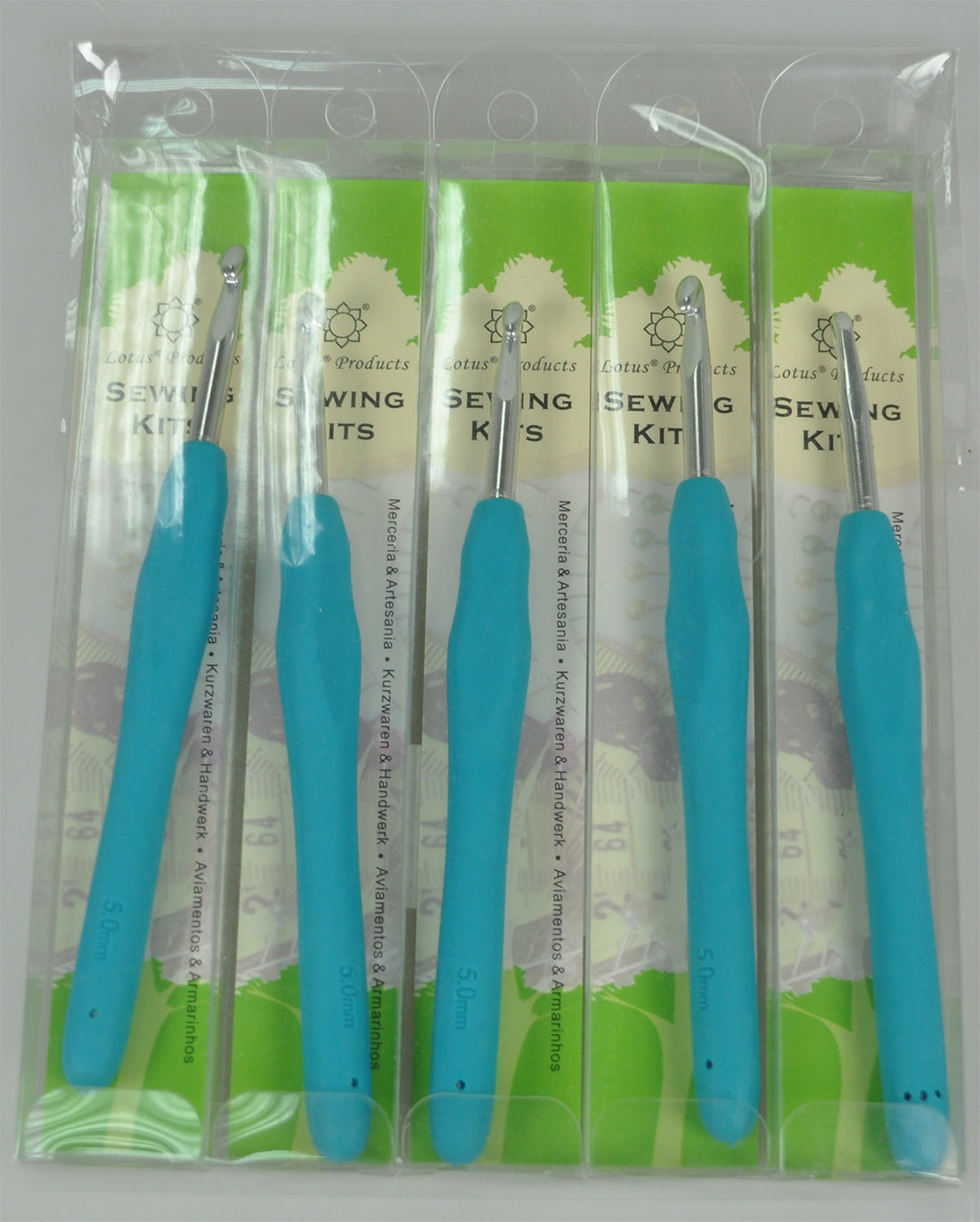 SOFT HANDLE CROCH HOOK:5PC/PKT (LOTUS/CH-5MM)