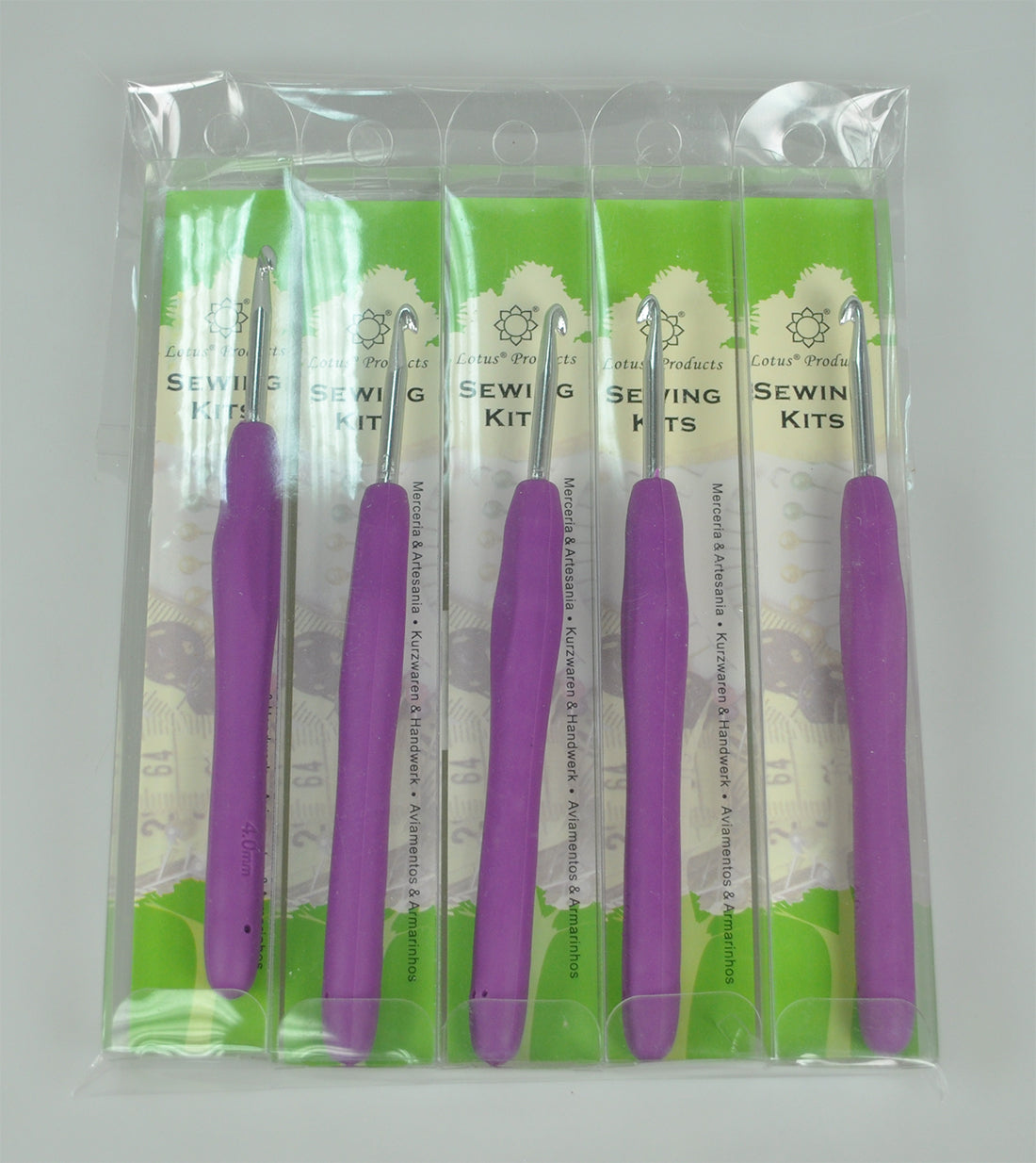 SOFT HANDLE CROCH HOOK:5PC/PKT (LOTUS/CH-4MM)