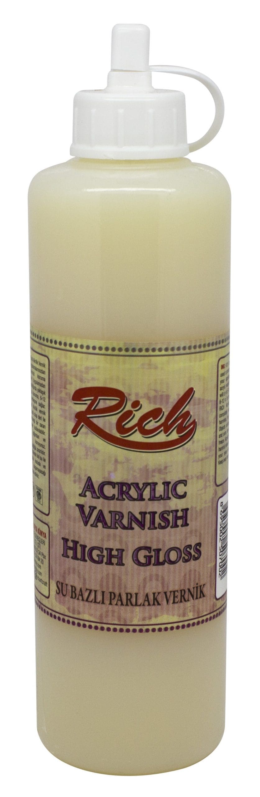 HIGH GLOSS WATER VARNISH:500CC (ACR.HIGH GLOSS/500)