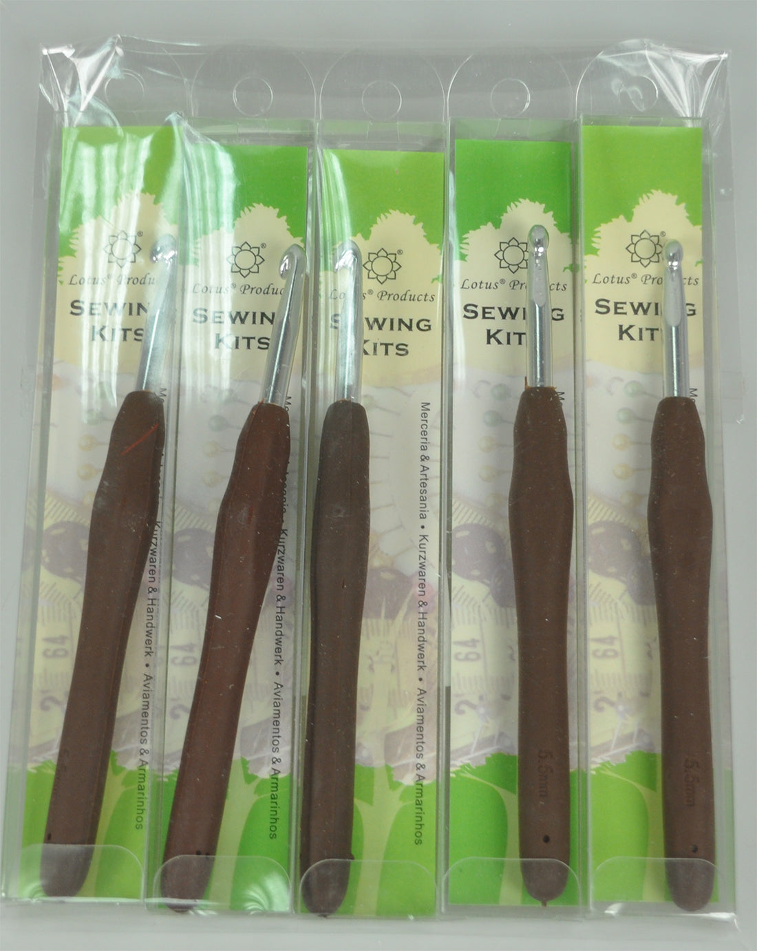 SOFT HANDLE CROCH HOOK:5PC/PKT (LOTUS/CH-5.5MM)