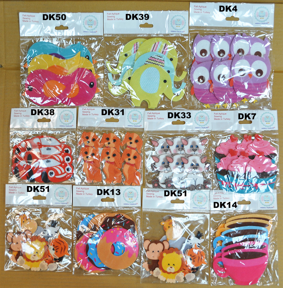 FELT APPLIQUE SEWING FIX:6PC (DK-FELT/SEW)