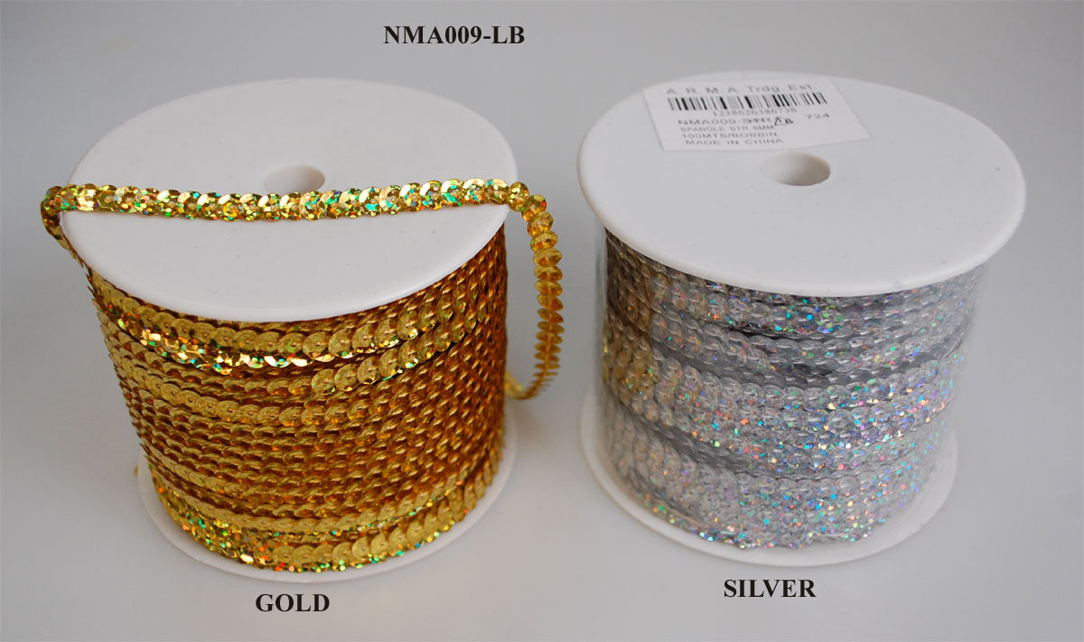 SPANGLES:6MM:LASER BRIGHT:100M (NMA009-LB)