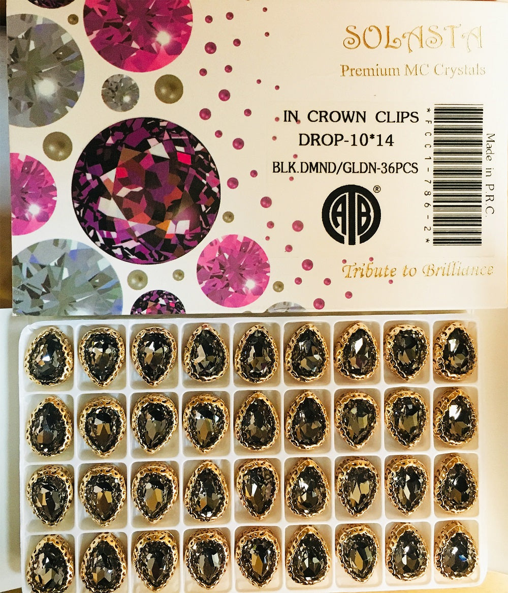 CRYSTAL STONES:36PC (DROP-10X14)