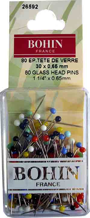 GLASS HEAD PIN,30MMX80PCS (BOHIN/26592)