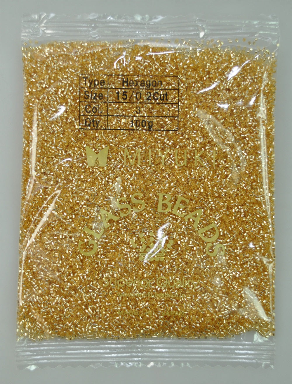 GLASS BEADS:2CUT#15/0 (MIY/2C-15/0-3)