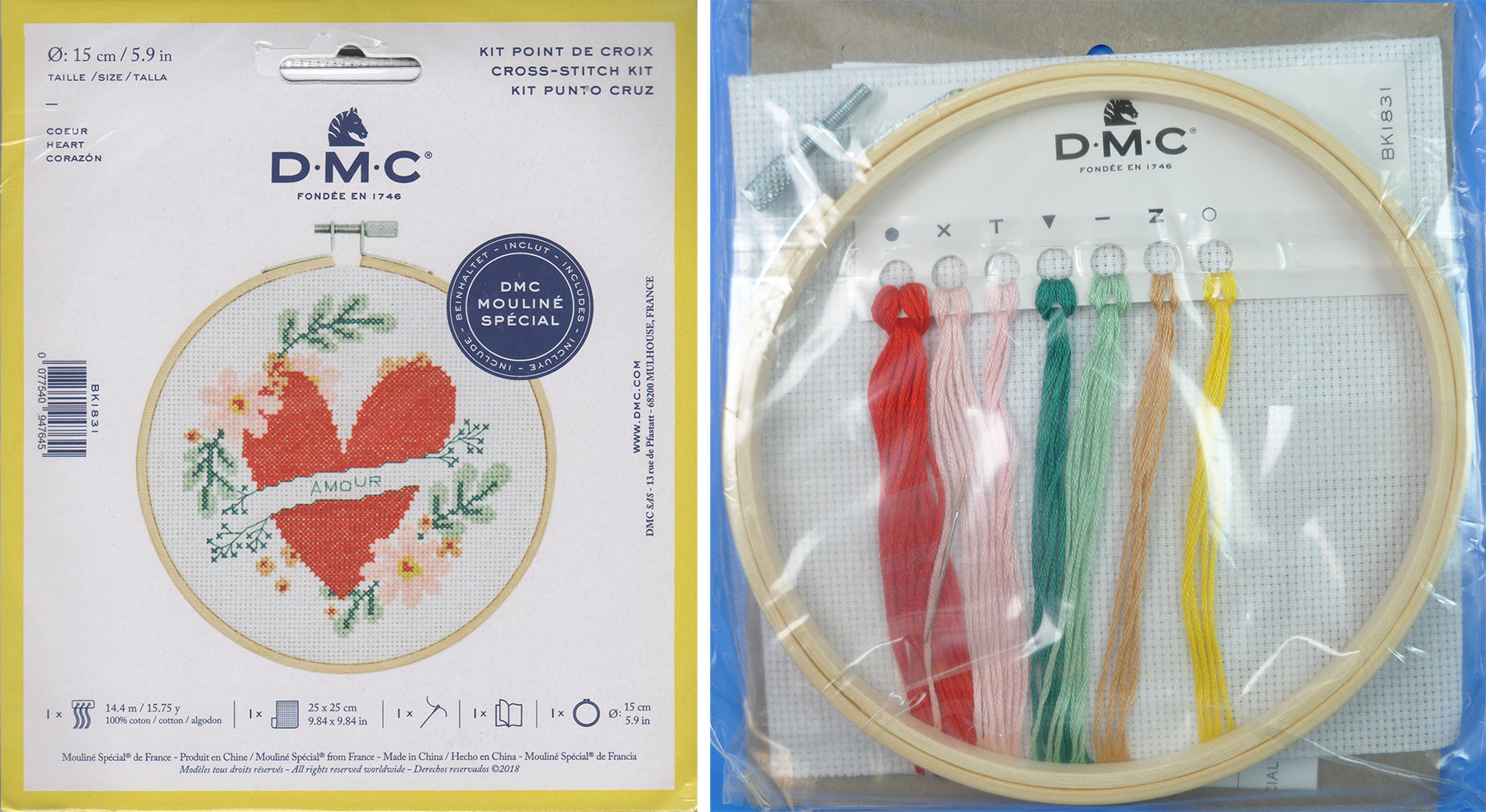CROSS STITCH HOOP KIT (BK1831L/PCS)