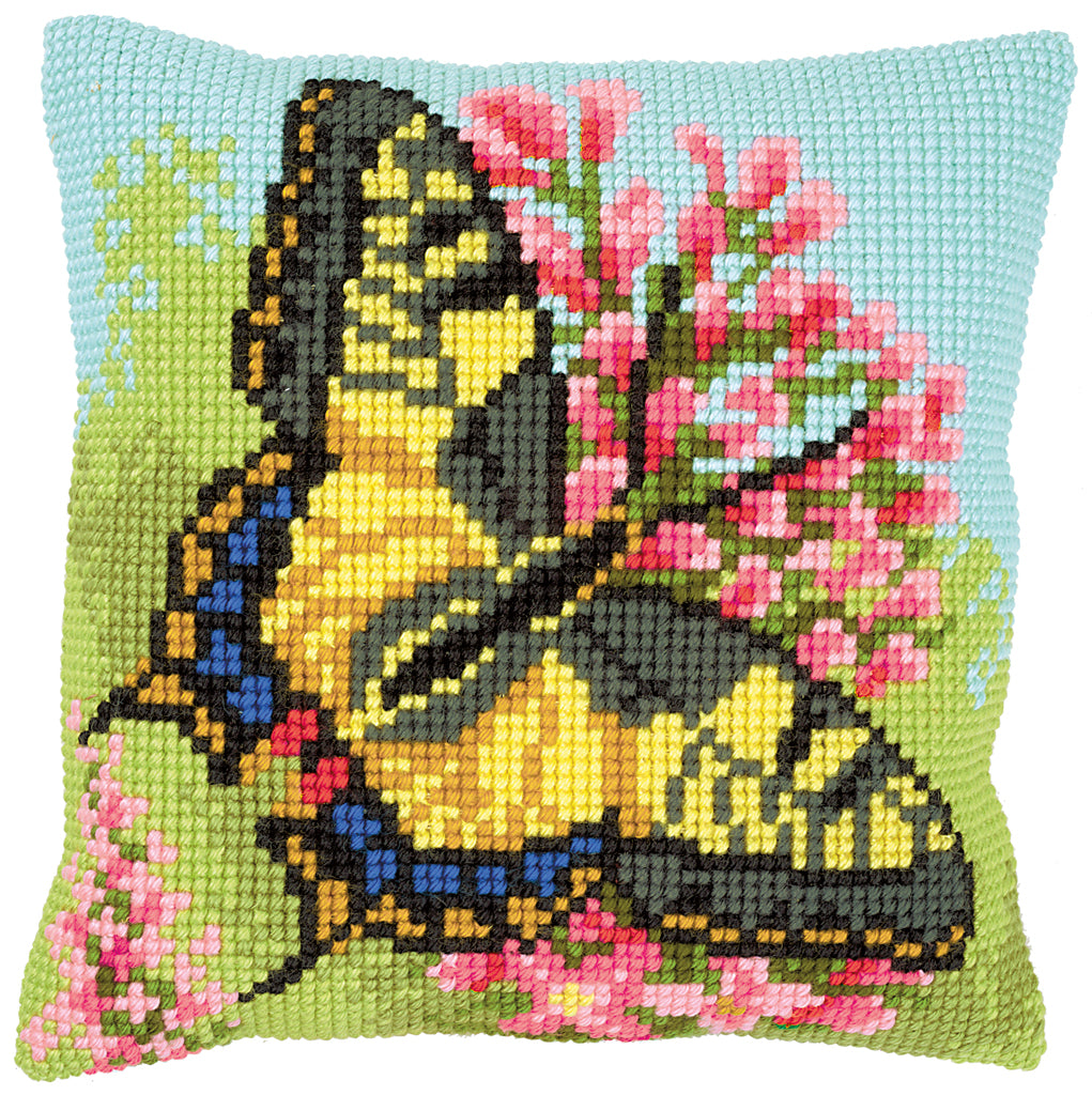 VERVACO CROSS STITCH CUSHION KIT BUTTERFLY (PN-0163768)