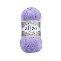 Alize Diva Silk Microfibre Yarn – 5 x 100g (500grm) (ALIZE/DIVA SILK)