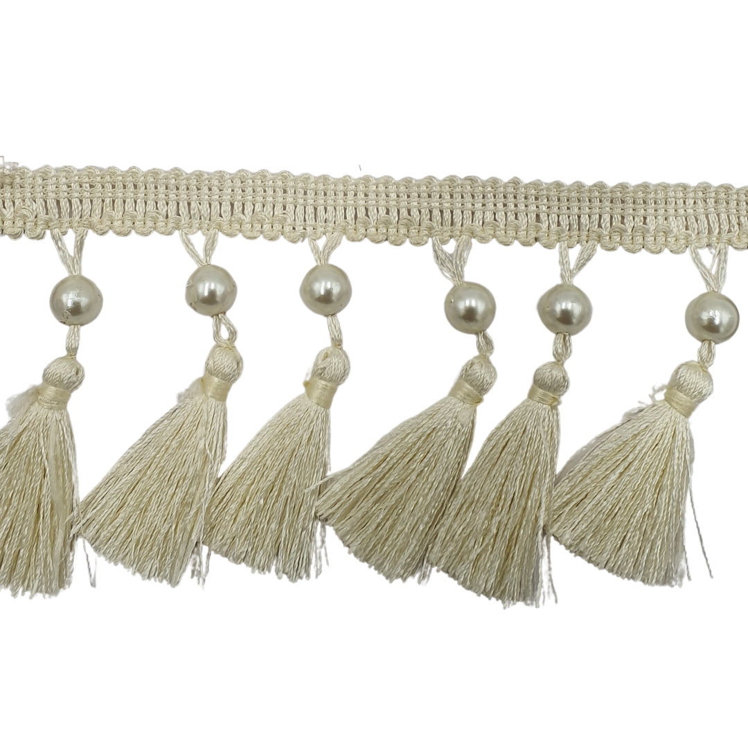 JHALLAR LACE W/BEAD:3″:9MTR (10474)