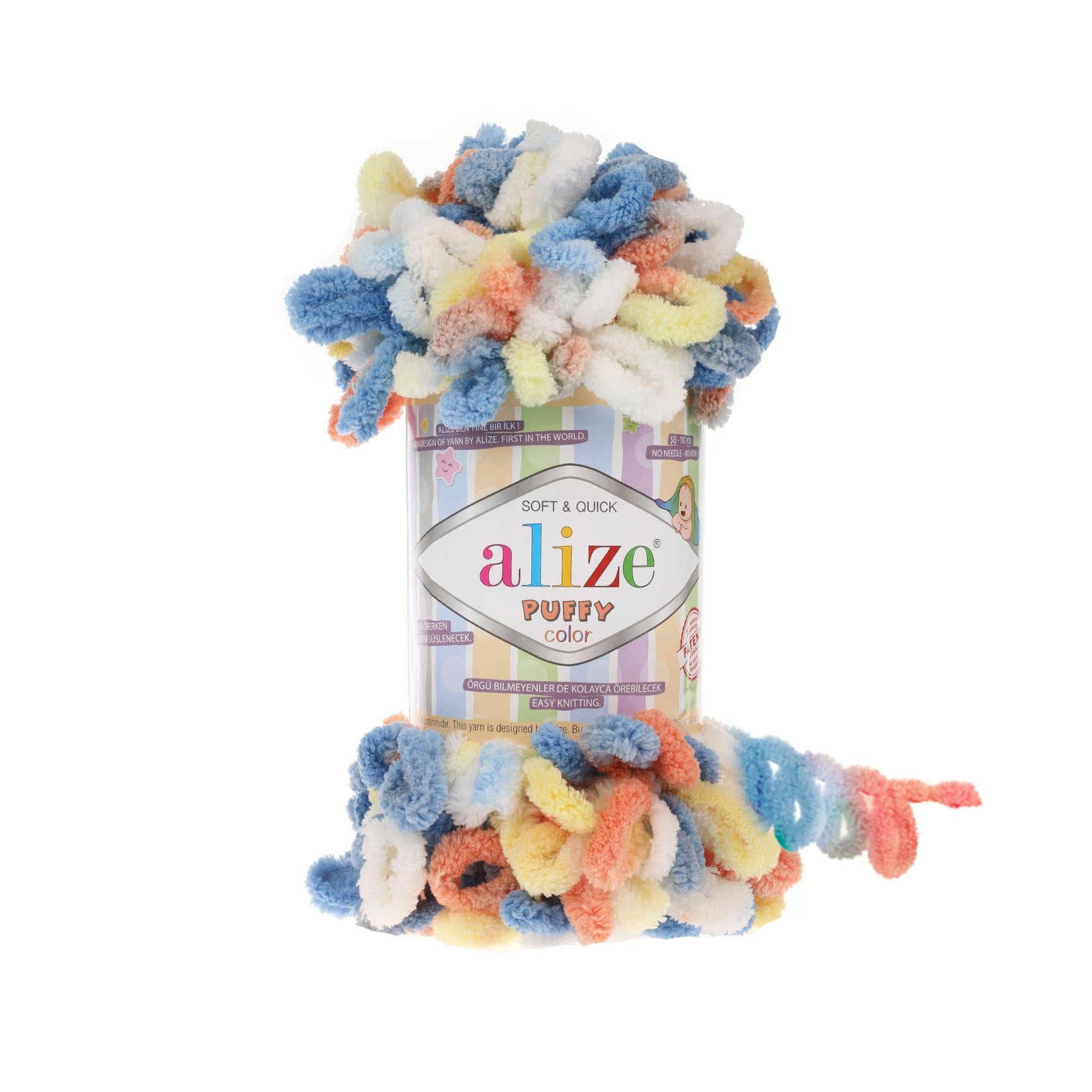 MICRO PL.YARN:5BLx100GR (500GM) (ALIZE/PUFFY-COLOR)