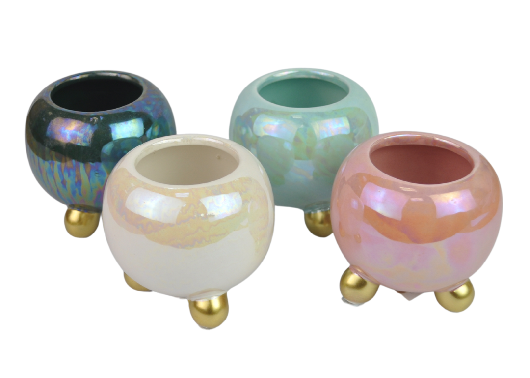 CERAMIC VASE W/STAND:7.5*7.5*7 (DF00511)
