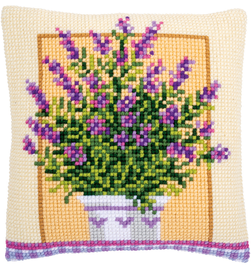 VERVACO CROSS STITCH CUSHION KIT LAVENDER IN POT (PN-0172863)