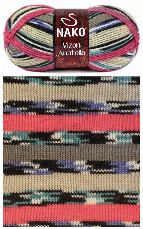 ACRY.WOOL YARN:5 BL (500G) (NAKO/VIZON ANATOLIA)