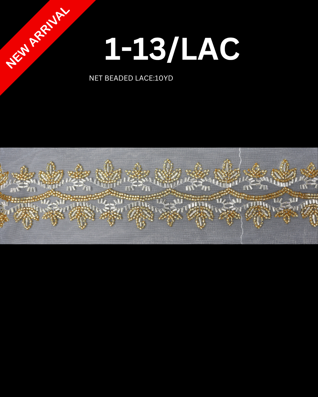1-13/LAC Premium Net Beaded Lace Trim