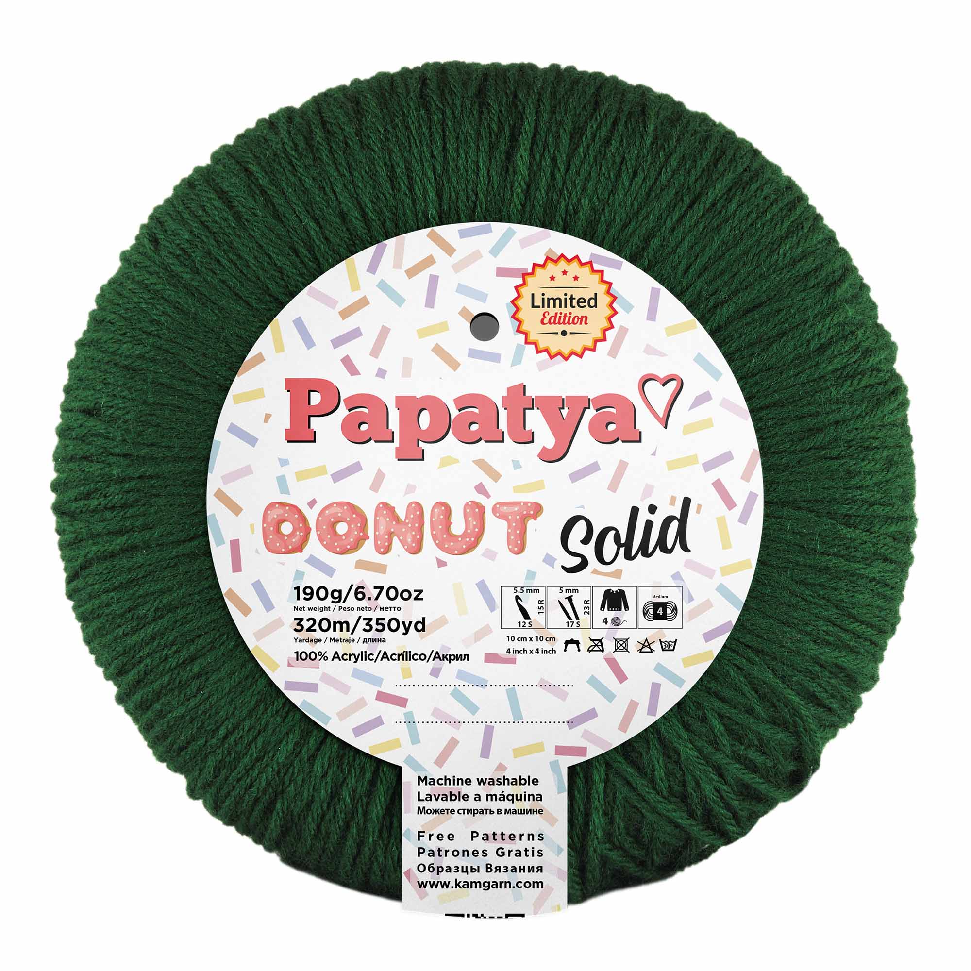 ACRY.YARNS:190Gx3PC(570GRM) (PAPATYA/DONUT-SOLID)