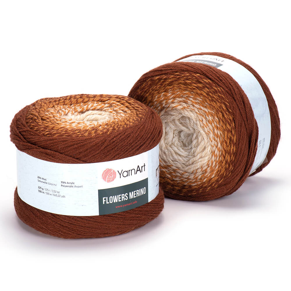 YARNART 25%WOOL-75%ACRY;225GX2B (450G) (Y-ART/FLOWERS MERINO)