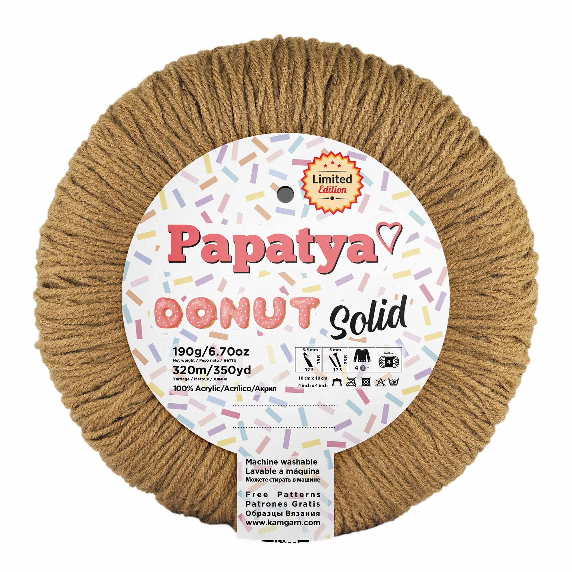ACRY.YARNS:190Gx3PC(570GRM) (PAPATYA/DONUT-SOLID)