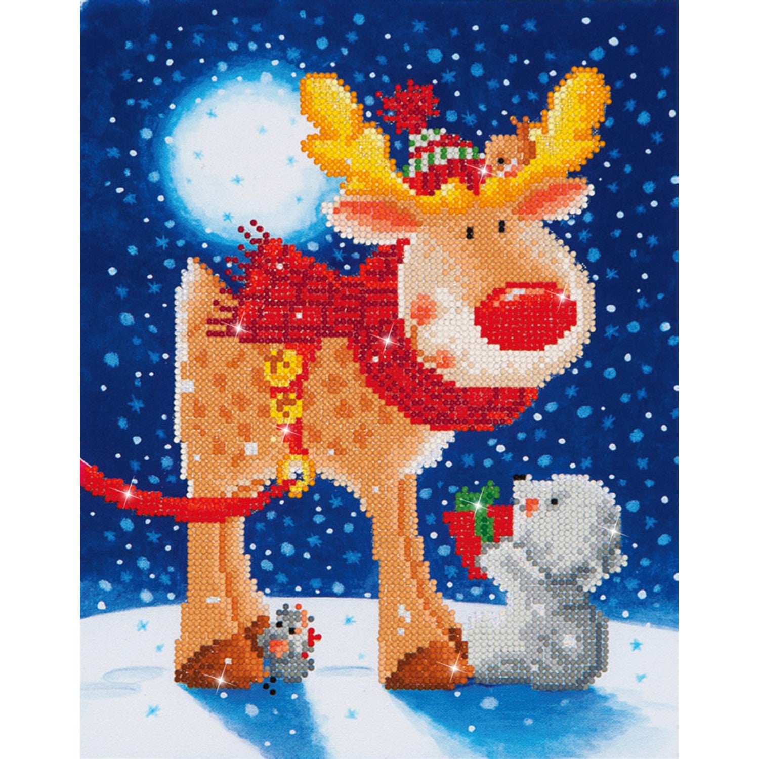 DIAMOND DOTZ ART KIT:REINDEER GIFT 13x10 in (DD5.012)