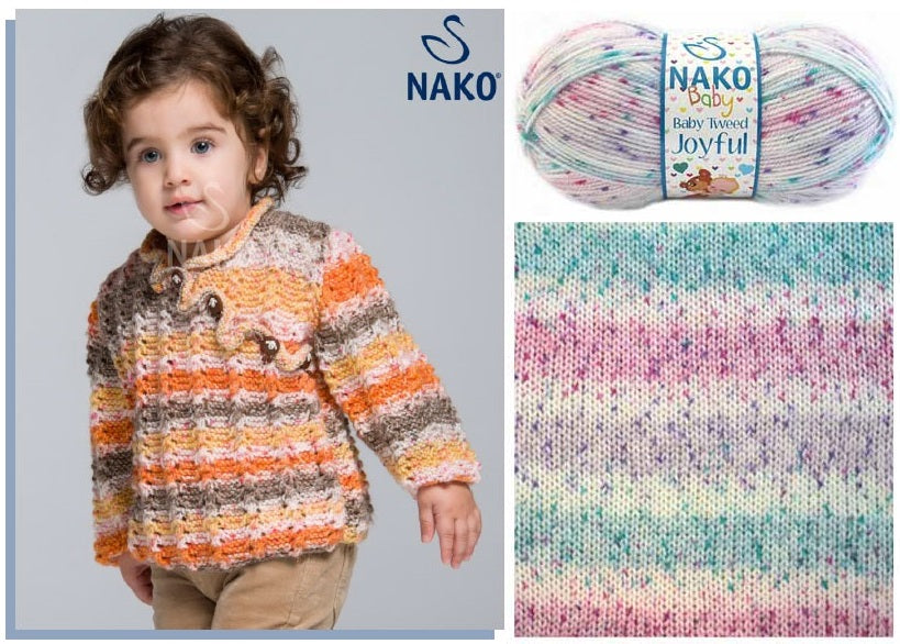 ACR.WOOL YARN:5BL (500GRM) (NAKO/BABY TWEED-J)