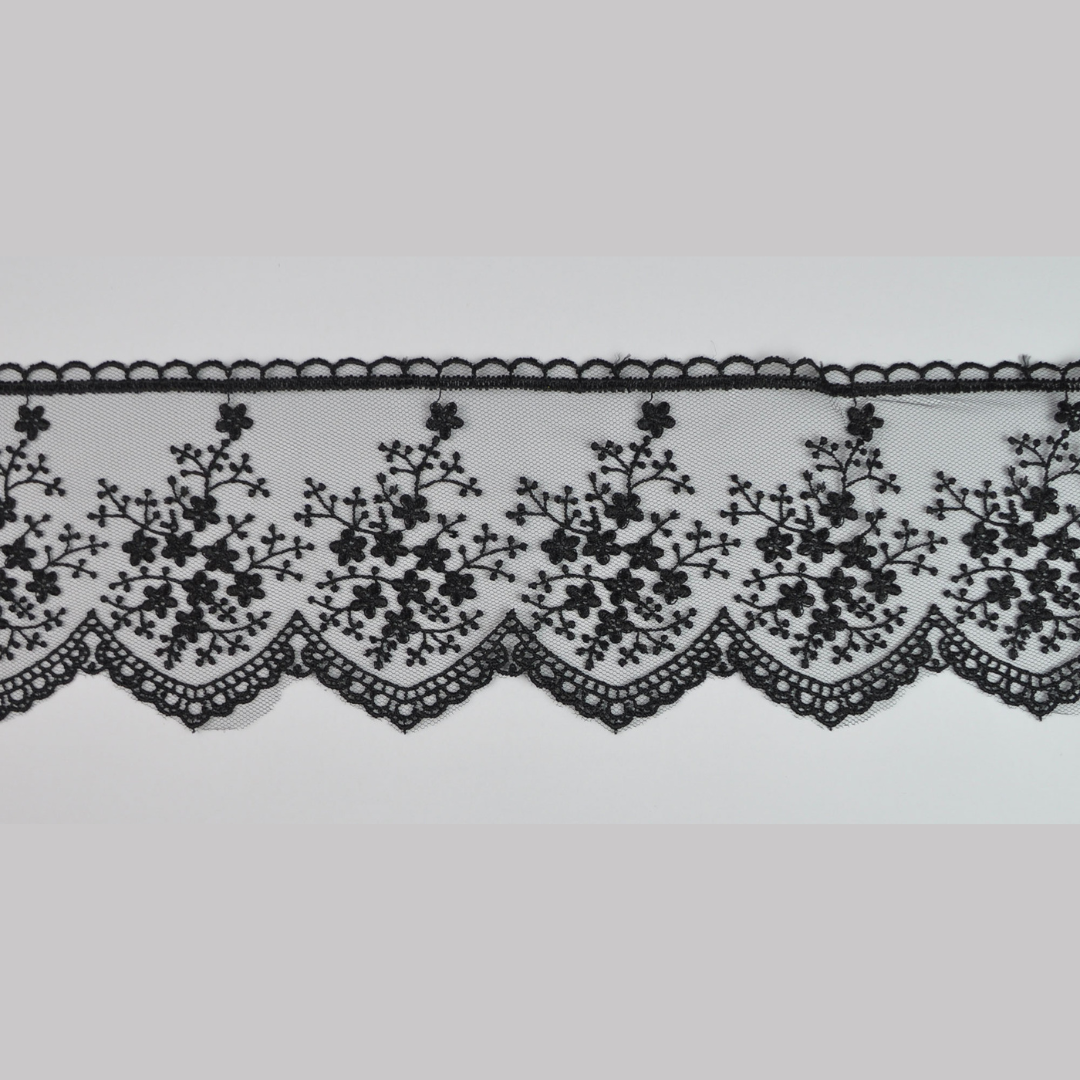 GLOSSY TULLE LACE:9CMx12MTR (88E1079)