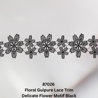 Floral Guipure Lace Trim  – Delicate Flower Motif (87026)