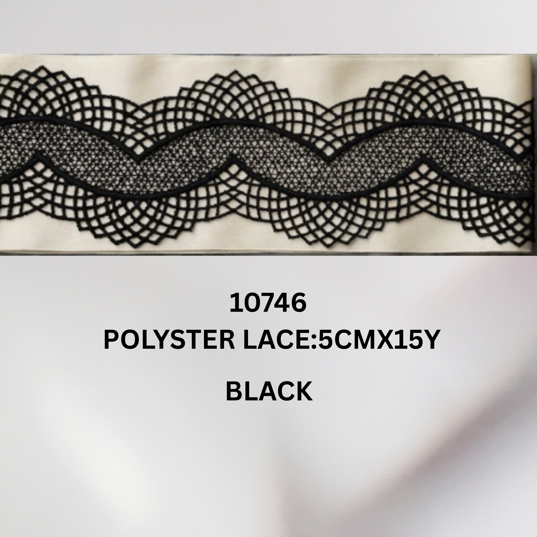 Premium Wavy Geometric Polyester Lace- 5CMX15Y (10746)